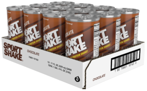 101630 Chocolate Sport Shake 11oz Steel cans in a Tray