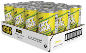 101678 - 12 Banana Sport Shake 11oz Steel cans in a Tray